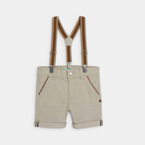 Bermudas con tirantes beige bebé niño 1