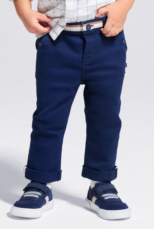 Pantalon chic coton fantaisie bleu bébé garçon 2