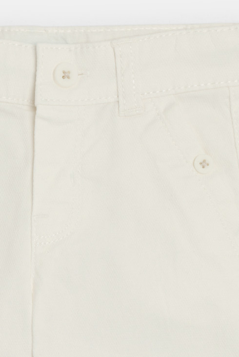 Pantalon chic coton fantaisie blanc bébé garçon