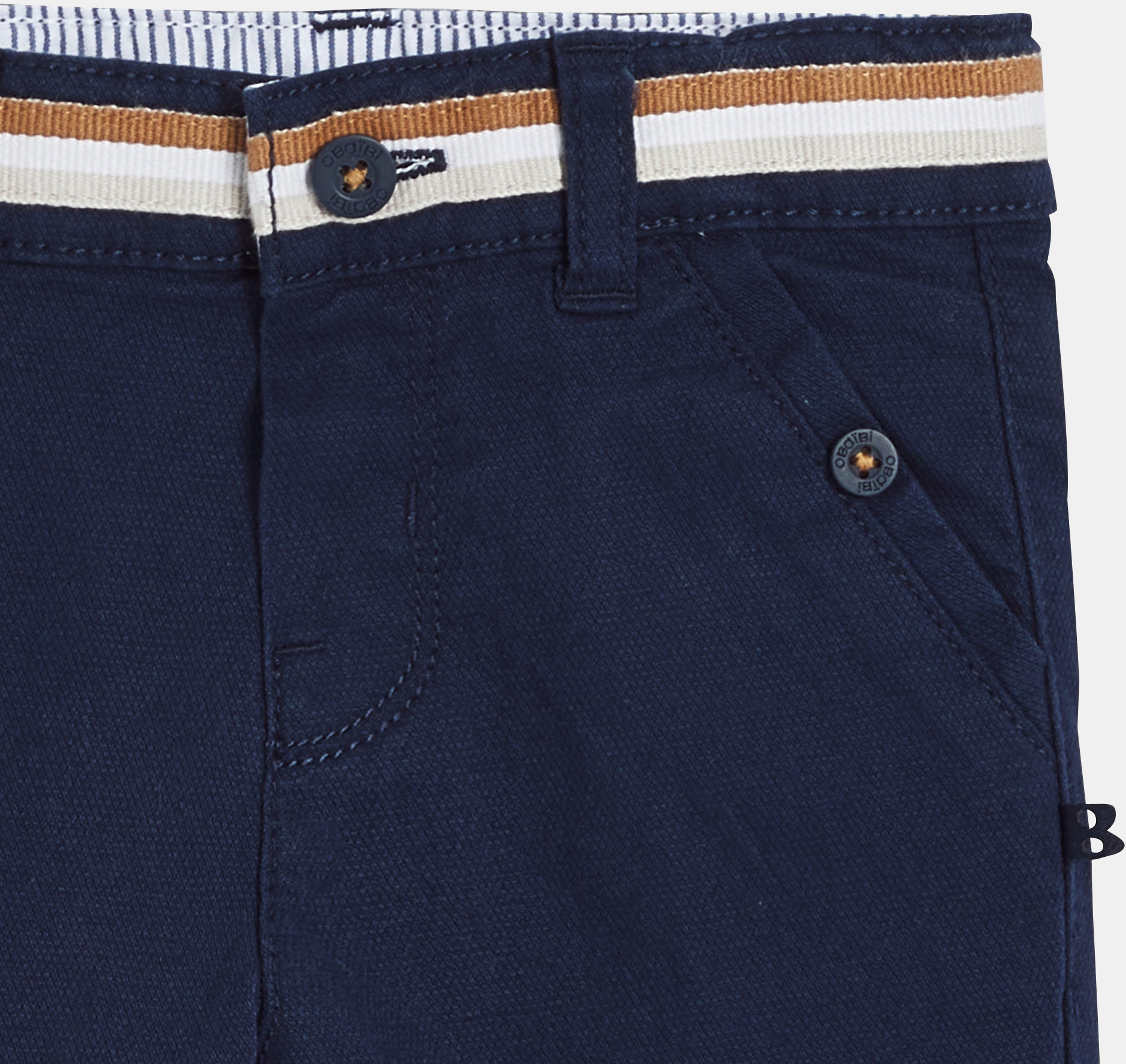 Pantalon chic coton fantaisie bleu bébé garçon