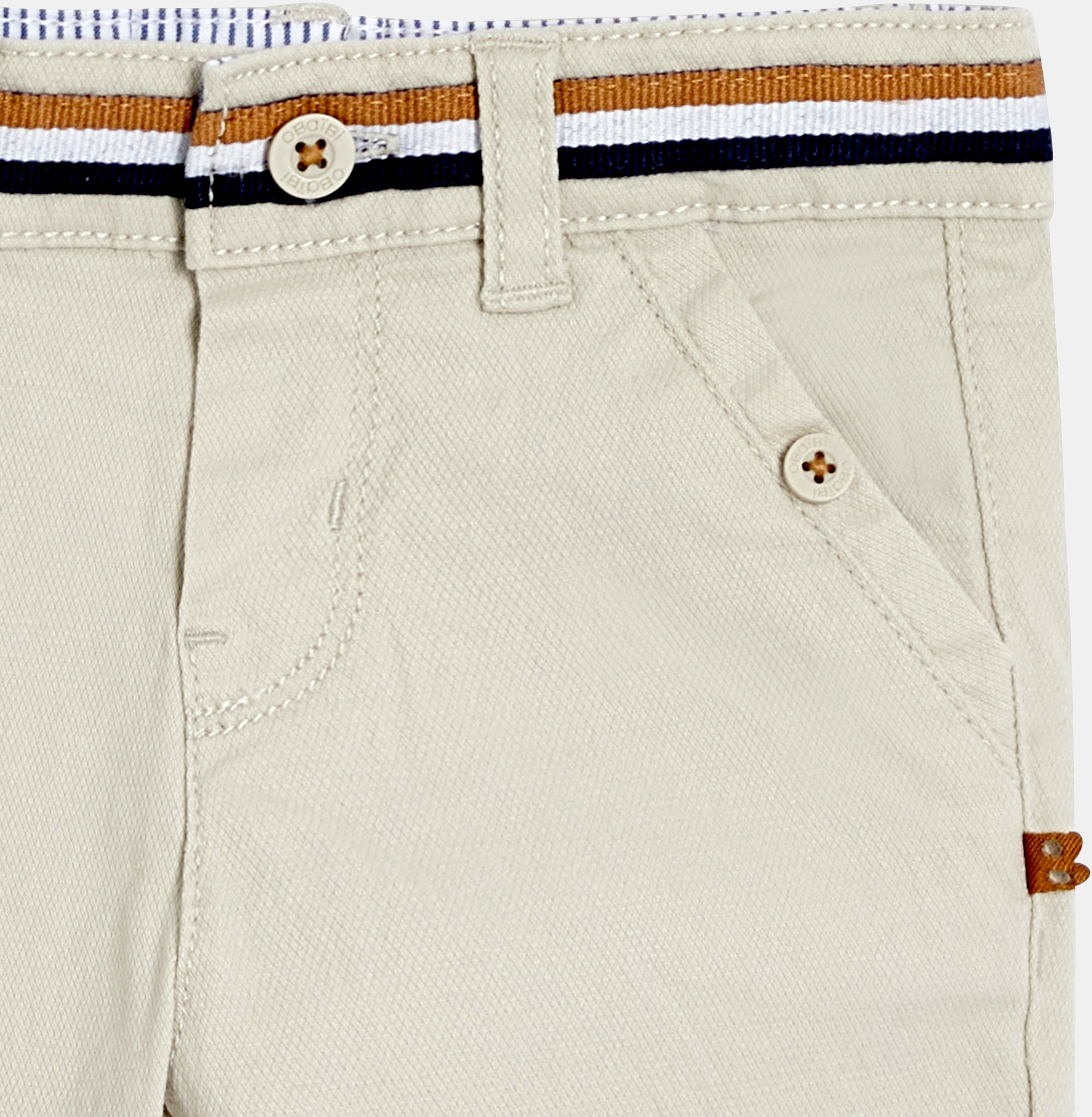 Pantalon chic coton fantaisie beige bébé garçon