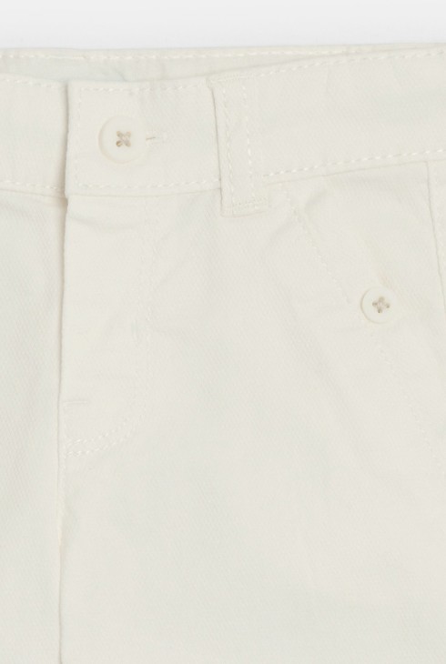 Eleganckie spodnie z ozdobnej bawełny białe niemowlę chłopiec 2