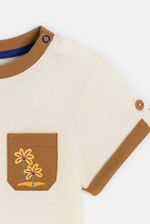 Weißes T-Shirt mit Tieren Kleinkind Junge