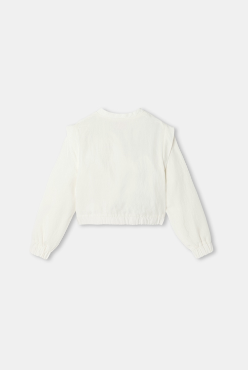 Weiße Jacke mit Reißverschluss Lili Gaufrette für Mädchen