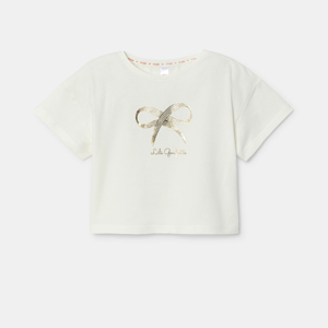 T-shirt court blanc fille Lili Gaufrette 1