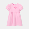 Robe manches courtes ballon rose fille