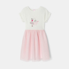 Robe effet 2 en 1 bi-matière rose fille Lili Gaufrette