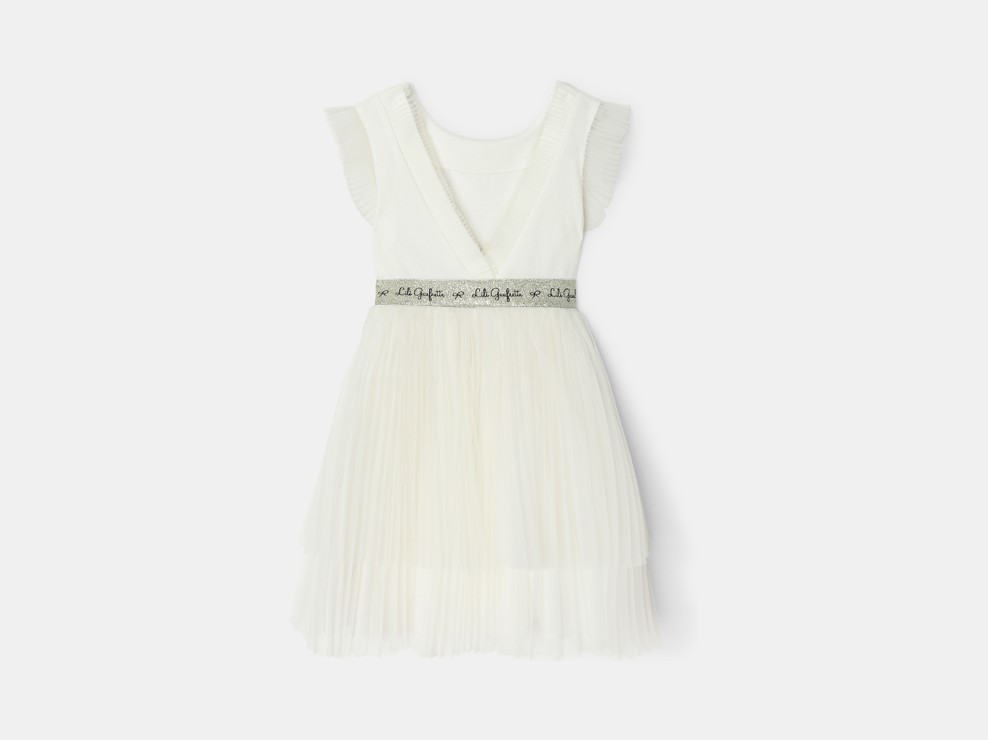 Vestit efecte 2 en 1 bimatèria blanc nena Lili Gaufrette 2