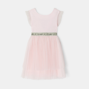 Robe effet 2 en 1 bi-matière rose fille Lili Gaufrette 1