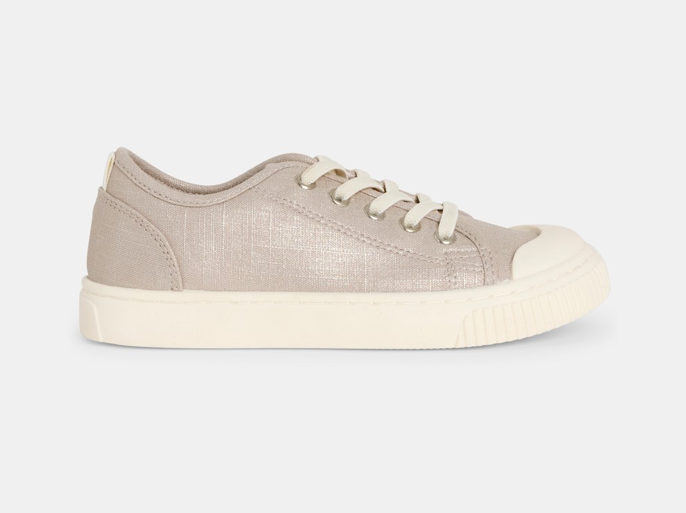Blinkend grijze stoffen tennisschoenen voor meisjes 1