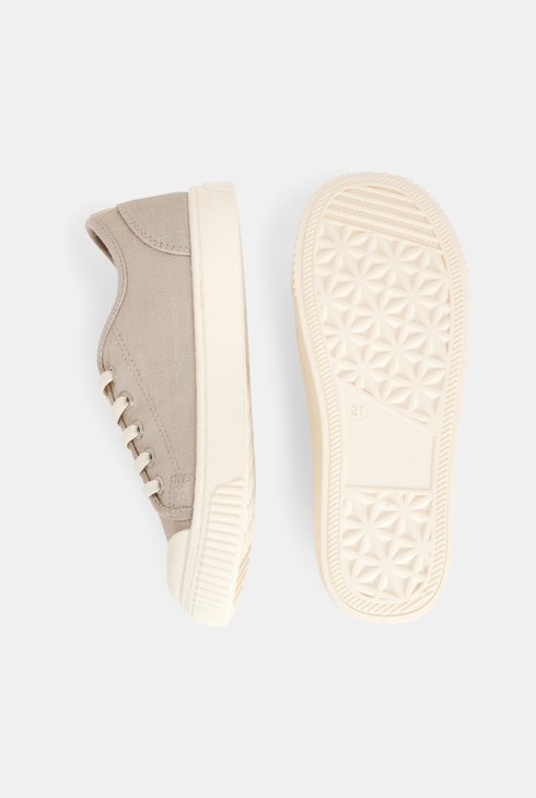 Graue schillernde Stoffturnschuhe für Mädchen 2