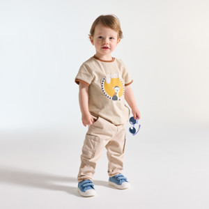 Beiges T-Shirt mit Lemuren Kleinkind Junge