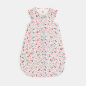 Saco de dormir de gasa de algodón rosa floral bebé niña 1