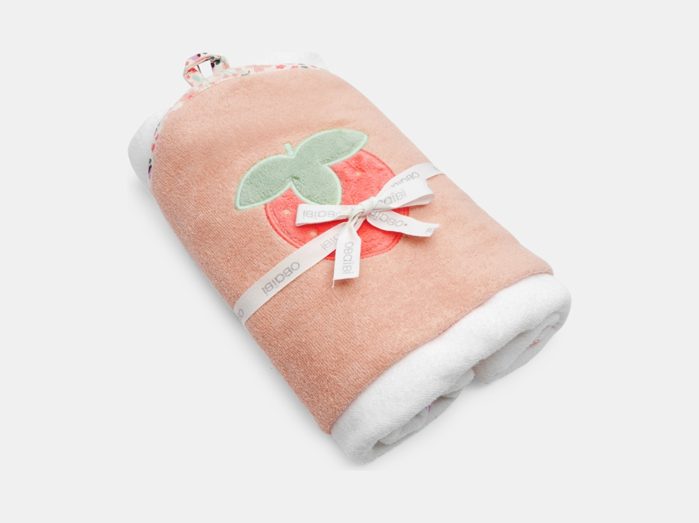 Capa de baño rosa fresa bebé recién nacido 1