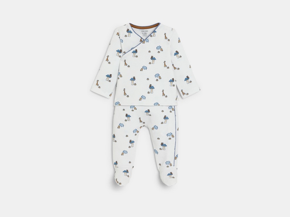 Dors-bien animaux nid d'abeille bleu naissance garçon 1
