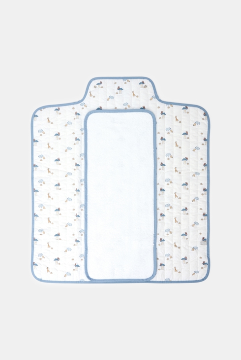 Tapis à langer de voyage animaux bleu naissance bébé garçon