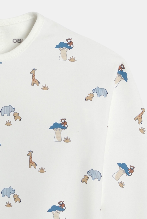 Tablier d'activités animaux bleu bébé garçon