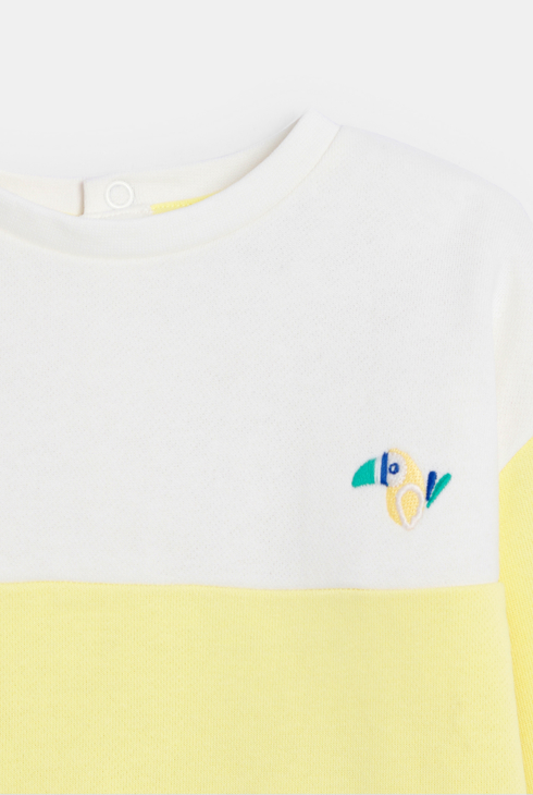 Gelbes Sweatshirt mit Tukan Kleinkind Junge