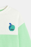 Sweat bicolore toucan vert bébé garçon 2