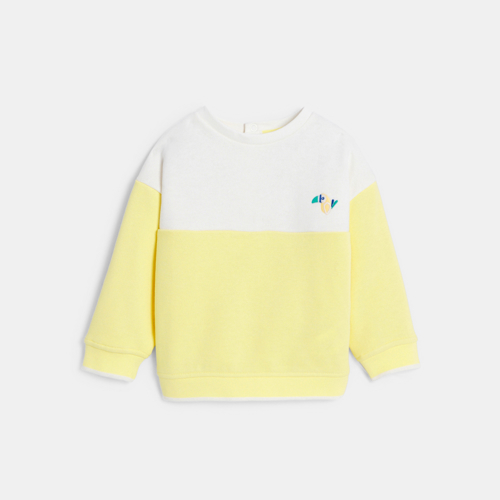 Sudadera tucán bicolor amarillo bebé niño 1