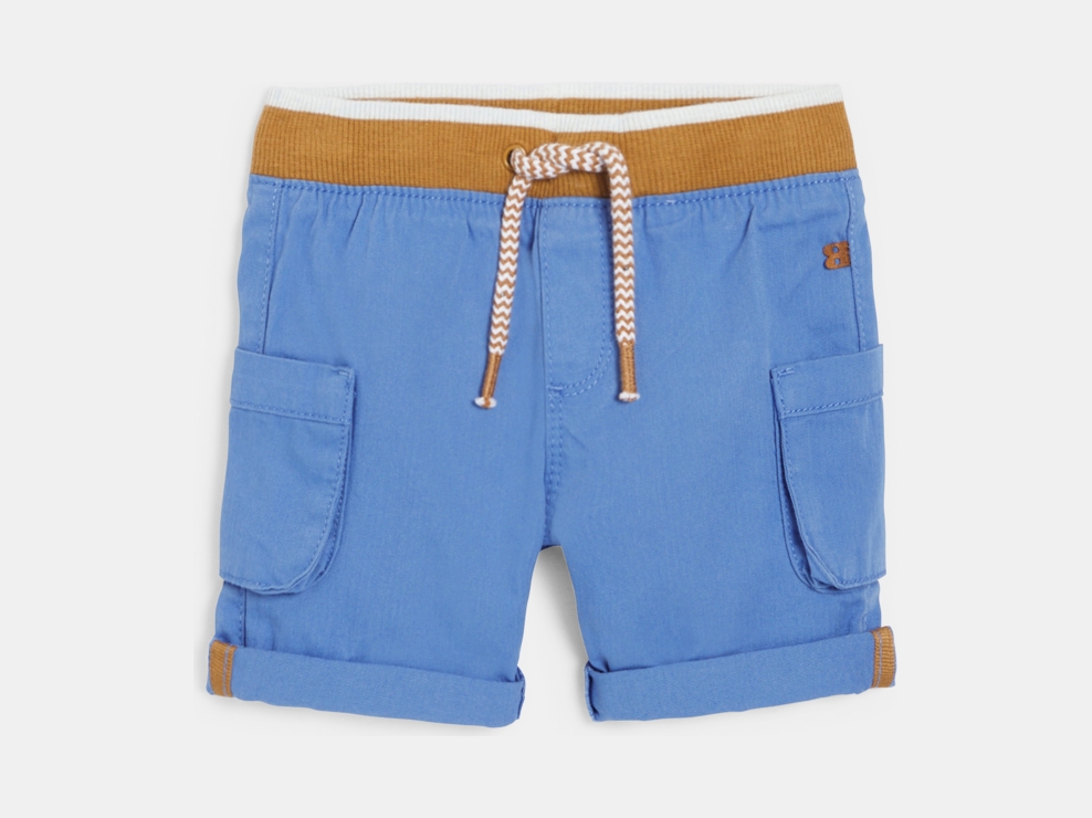 Blaue Cargo-Shorts mit elastischem Bund Kleinkind Junge 1