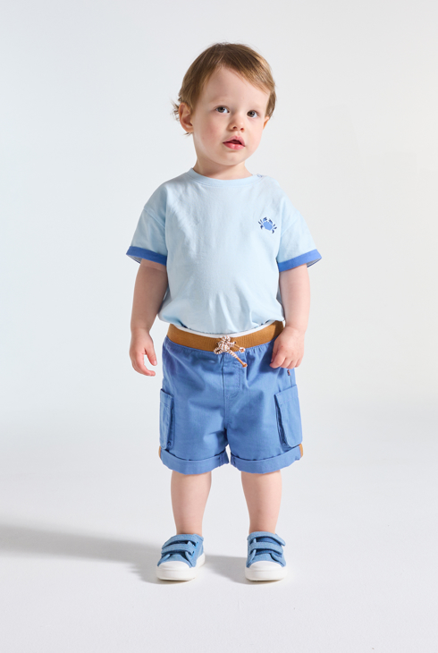 Blaue Cargo-Shorts mit elastischem Bund Kleinkind Junge 1