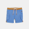 Short cargo taille élastique bleu bébé garçon