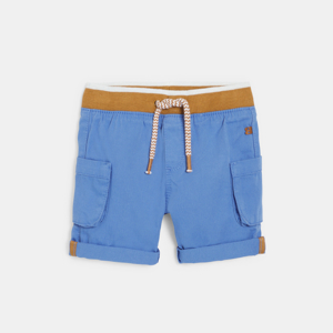 Short cargo taille élastique bleu bébé garçon 1