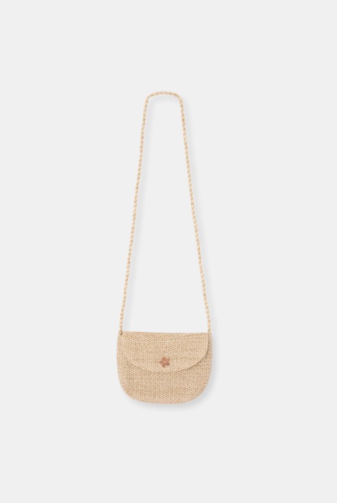 Sac effet paille tressée beige Fille 1