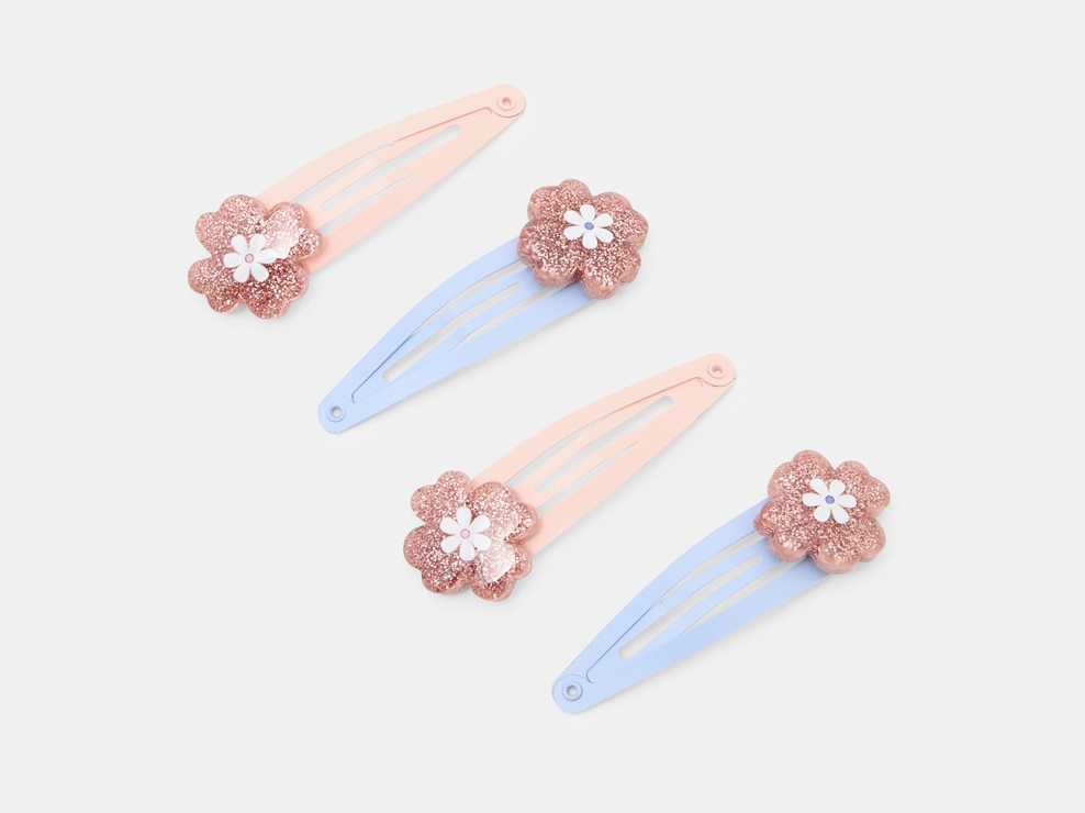 Barrettes à paillettes motif fleur Fille 1