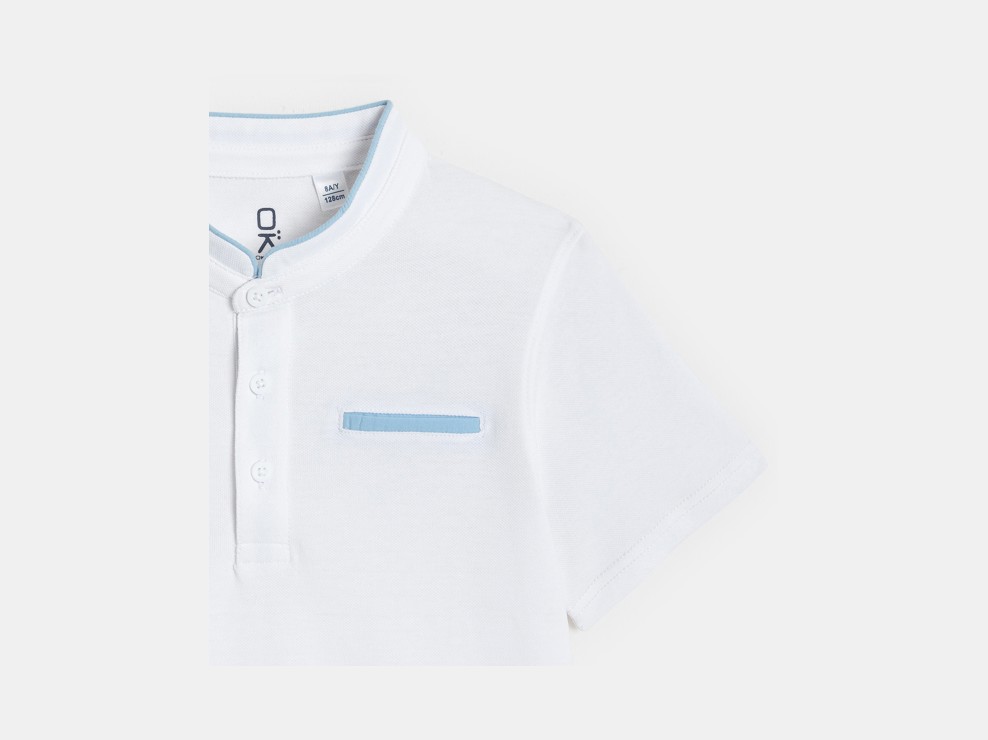 Weißes Kurzarm-Poloshirt für Jungen 2