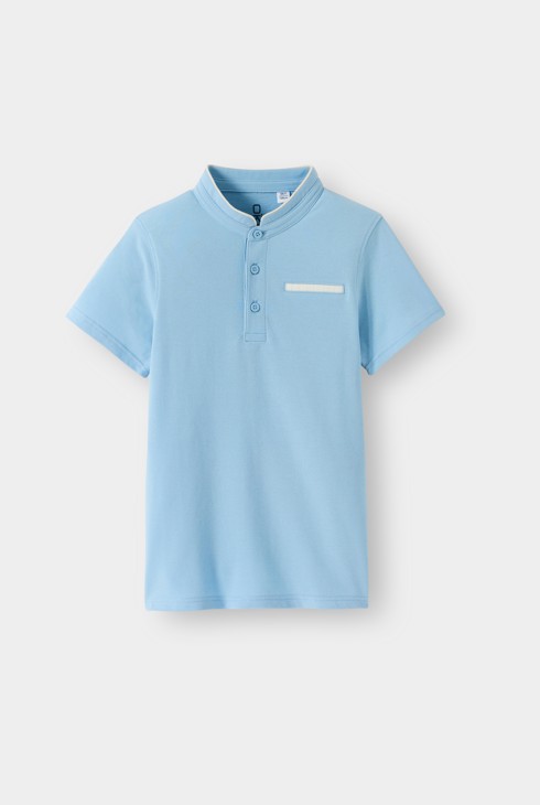 Polo blu a maniche corte bambino 1
