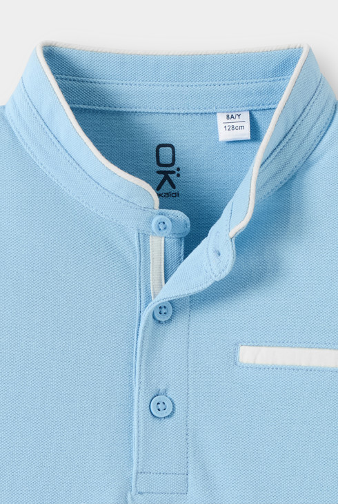 Polo blu a maniche corte bambino 2