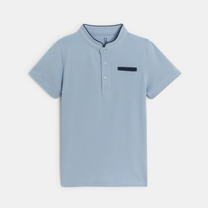 Boy's sky blue short-sleeve polo shirt. 1