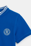 Blaues Kurzarm-T-Shirt aus gestepptem Jersey für Jungen 2