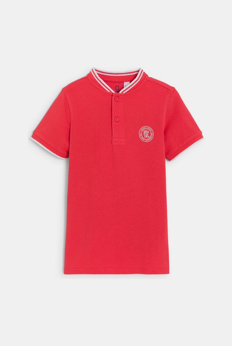 T-shirt manches courtes en jersey piqué rouge Garçon 1