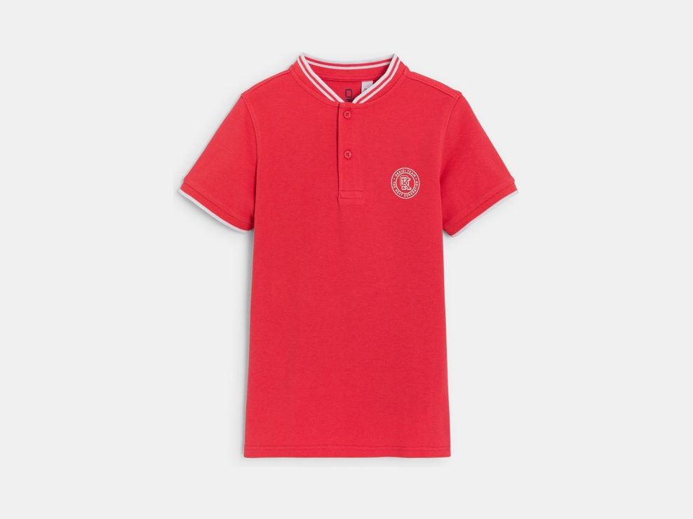 Camiseta de manga corta de punto jersey piqué rojo niño 1
