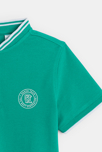 Grünes Kurzarm-T-Shirt aus gestepptem Jersey für Jungen 2