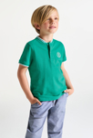 T-shirt manches courtes en jersey piqué vert Garçon 4