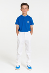 T-shirt manches courtes en jersey piqué bleu Garçon 4