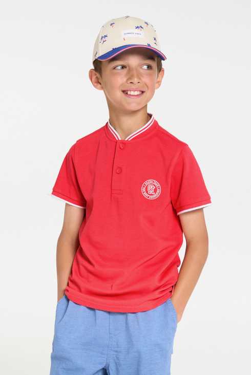 T-shirt manches courtes en jersey piqué rouge Garçon 1