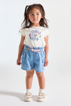 T-shirt brodé coton fantaisie rose bébé fille 1