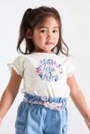 T-shirt brodé coton fantaisie rose bébé fille 4