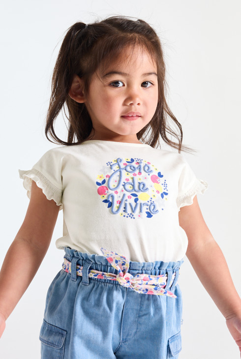 Modisches T-Shirt aus rosa Baumwolle Kleinkind Mädchen 2