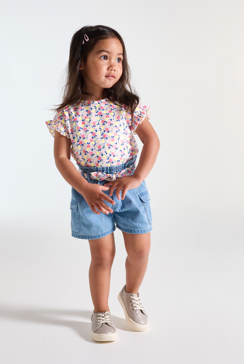 T-shirt fruit coton fantaisie rose bébé fille 1