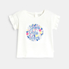 T-shirt brodé coton fantaisie rose bébé fille