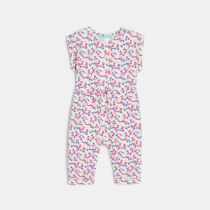 Baby girl's pink fruit patterned playsuit 1