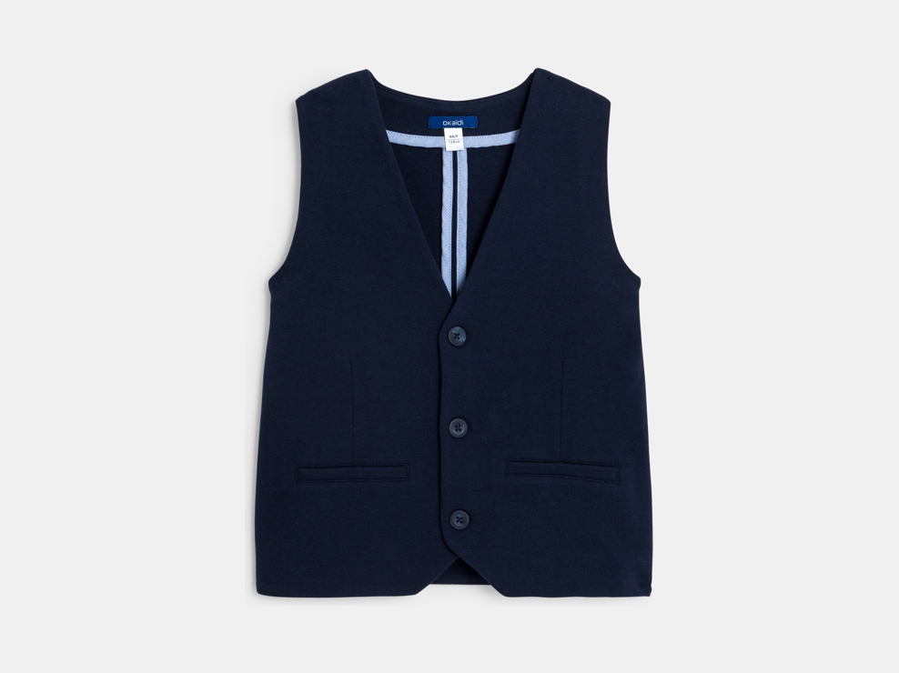 Gilet in maglia blu navy bambino 1