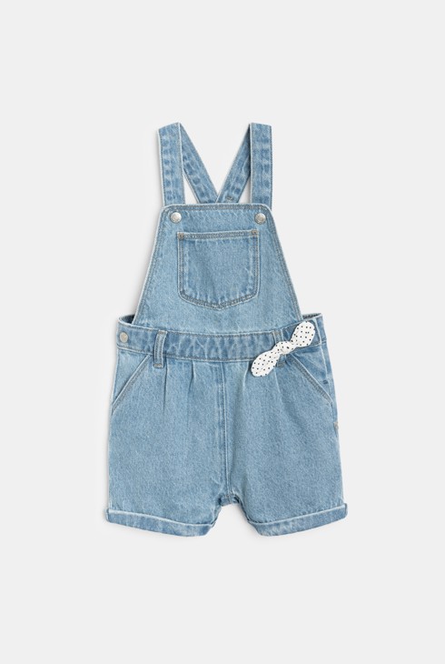 Kurze Jeanslatzhose aus blauem Denim Kleinkind Mädchen 2