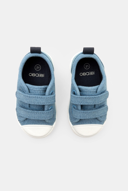 Blaue Stoffschuhe mit Klettverschluss Kleinkind Junge